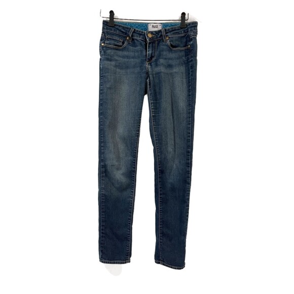 Paige Jeans Skyline Skinny Carson Wash Size 26 Medium Dark Wash Everyday Classic - Picture 2 of 8